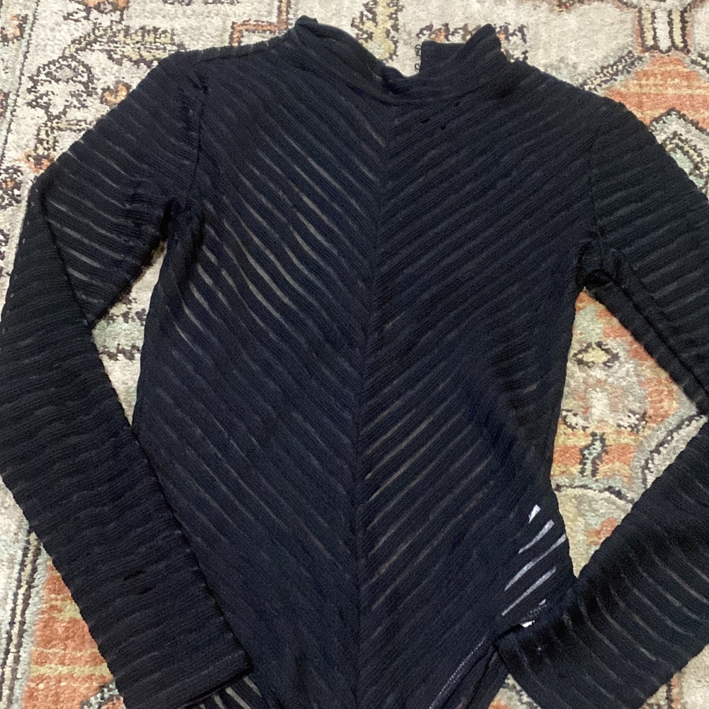 Forever 21 Black Bodysuit (Striped)